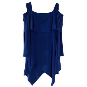 Womens Cold Shoulder Asymmetrical Shirt Size M